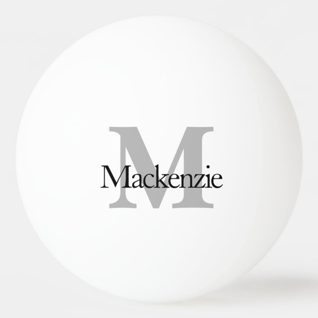 Classic Play | Monogram Name Script Chic Initial Ping-Pong Ball (Back)