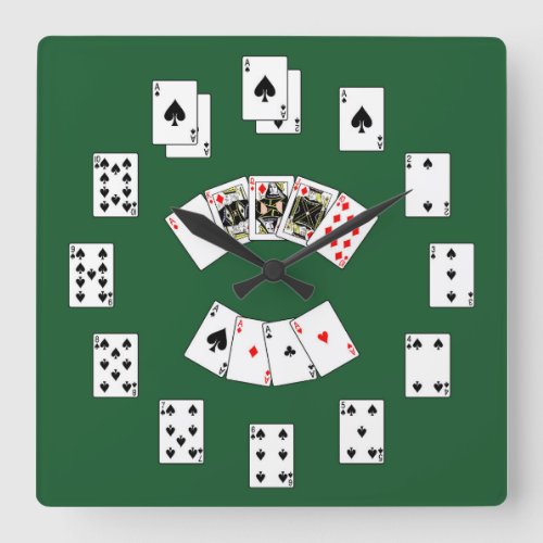 Classic Playing Card Square Wall Clock