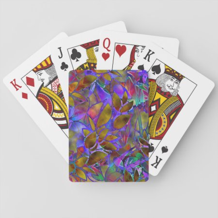 Classic Playing Cards Abstract Stained Glass