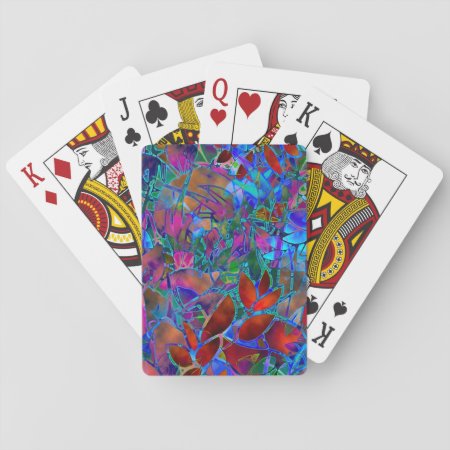 Classic Playing Cards Abstract Stained Glass