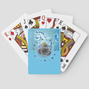 Classic Playing Cards Blue Horse