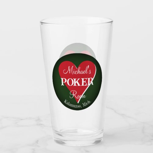 Classic Playing Cards Poker Room  Glass _ Heart