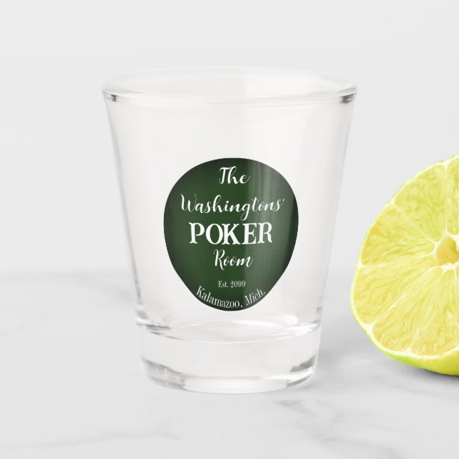 Classic Playing Cards Poker Room Shot Glasses (Front)