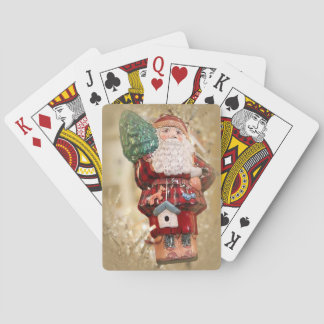 Classic Playing Cards with antique Santa