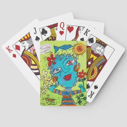 Classic Playing Cards with Art "Flower Child"