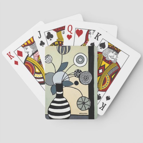 Classic Playing Cards with Art "Striped Vase"