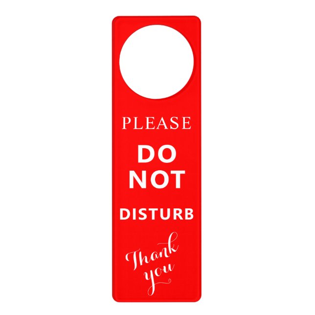 Classic Please Do Not Disturb Door Hanger Sign (Front)