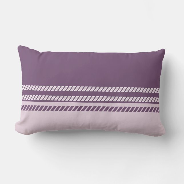 Classic Plum Mauve Pink with Stripes Throw Pillow (Front)