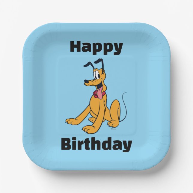 Classic Pluto Red Collar Paper Plates (Front)