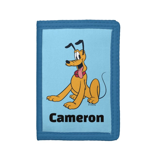 Classic Pluto Red Collar Trifold Wallet (Front Vertical)