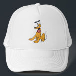 Classic Pluto Red Collar Trucker Hat<br><div class="desc">Bring home the world’s most famous pup! This vibrant artwork features Pluto, Mickey Mouse’s loyal and lovable companion, in his iconic happy-go-lucky pose. With his cheerful expression, wagging tail, and signature red collar, this design captures the timeless charm of classic animation. The clean lines and bold colors make this graphic...</div>