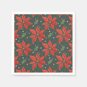 Classic Poinsetta Holiday Napkins