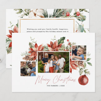 Classic Poinsettia & Greenery | Christmas Photo