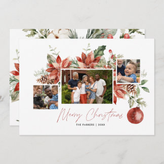 Classic Poinsettia & Greenery | Christmas Photo 