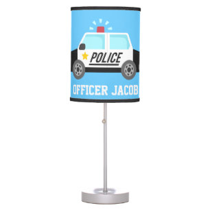 Classic Police Car with Siren For Boys Room Table Lamp