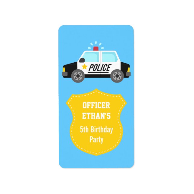 Classic Police Car with Siren For Kids Label (Front)
