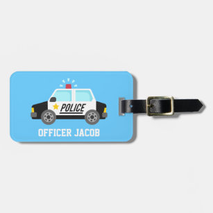 Classic Police Car with Siren For Kids Luggage Tag