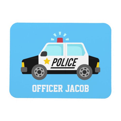 Classic Police Car with Siren Officer Personalized Magnet