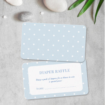 Classic Polka Dot Baby Shower Diaper Raffle Ticket Enclosure Card by littleteapotdesigns at Zazzle