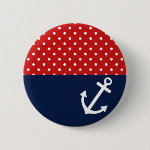 Classic Polka Dot Nautical Love Button
