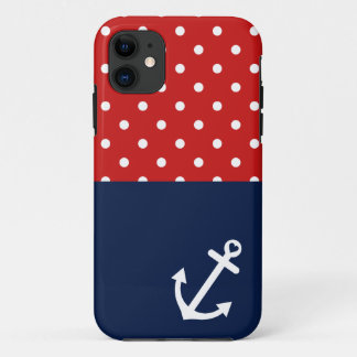 Classic Polka Dot Nautical Love iPhone 11 Case