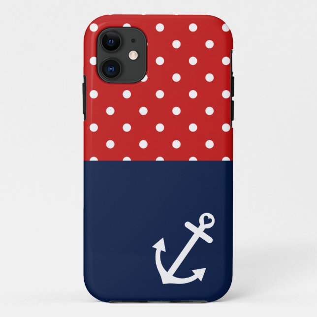 Classic Polka Dot Nautical Love Case-Mate iPhone Case (Back)