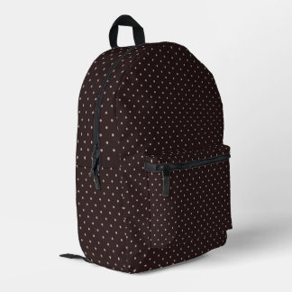 Classic Polka Dot Pattern, Brown, Boho Polka Dots Printed Backpack