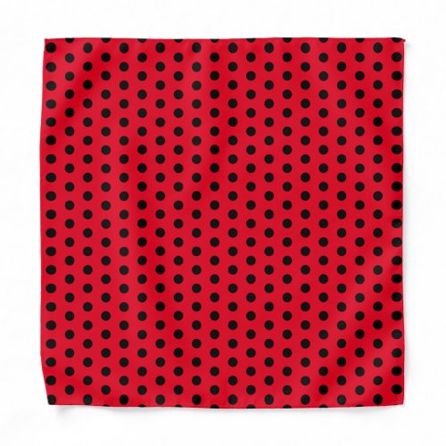 Classic Polka Dot Red and Black Pattern Bandana