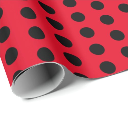 Classic Polka Dot Red and Black Wrapping Paper