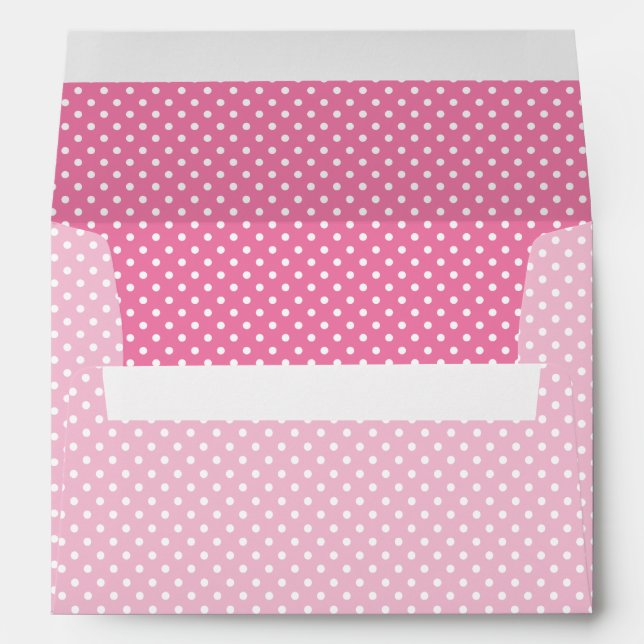 Classic Polka Dot White - Fuchsia Pink Envelope (Back (Bottom))