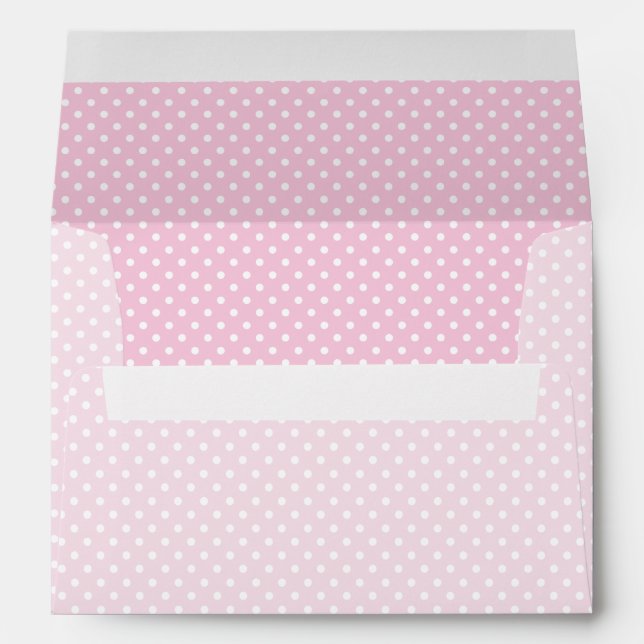 Classic Polka Dot White - Light Pink Envelope (Back (Bottom))