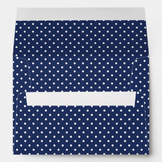 Classic Polka Dot White - Navy Blue Envelope