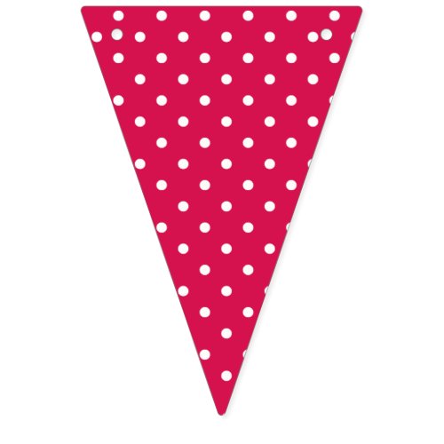 Classic Polka Dot White - Raspberry Red Bunting Flags