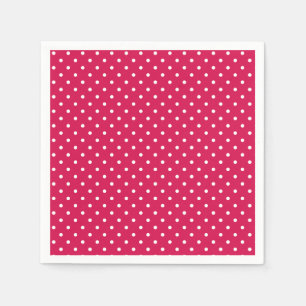 Classic Polka Dot White - Raspberry Red Napkins