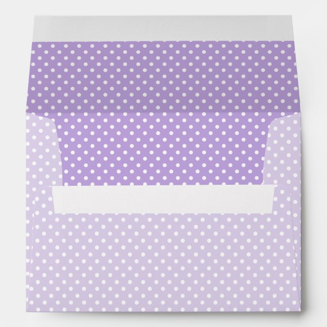 Classic Polka Dot White - Soft Lavender Envelope (Back (Bottom))