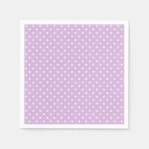 Classic Polka Dot White - Soft Lilac Napkins