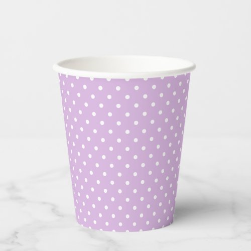 Classic Polka Dot White - Soft Lilac Paper Cups