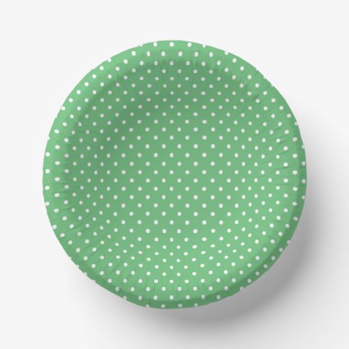 Classic Polka Dot White - Summer Green Paper Bowls