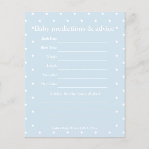 Classic Polka Dots Boy Baby Shower Guessing Game