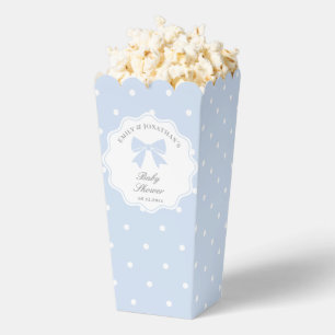 Classic Polka Dots Dusty Blue Bow Boy Baby Shower Favor Boxes