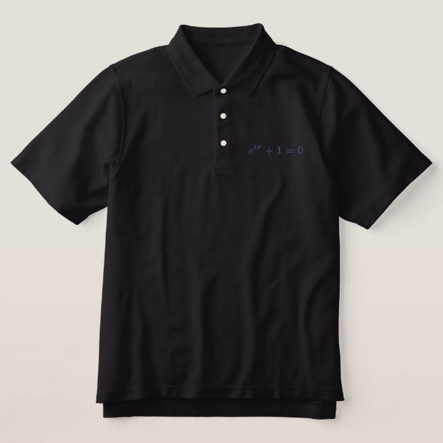 Classic Polo Shirt: Euler's identity, small, gray (Design Front)