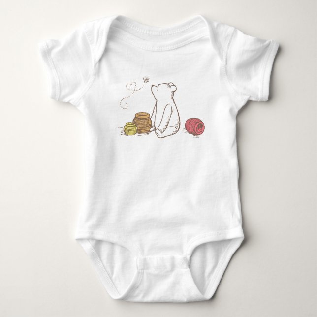 Classic Pooh and Honey Pots Baby Bodysuit (Front)