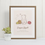 Classic Pooh And Honey Pots Birth Stats Poster at Zazzle