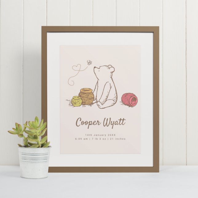 Classic Pooh and Honey Pots Birth Stats Poster (Creator Uploaded)