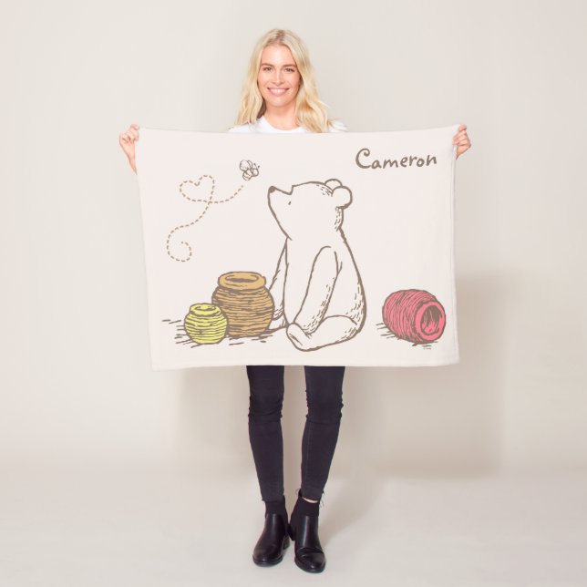 Classic Pooh and Honey Pots Fleece Blanket (In Situ)