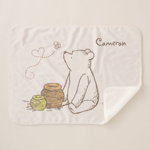 Classic Pooh and Honey Pots Sherpa Blanket