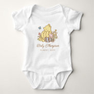 Classic Pooh And Piglet | Baby Announcement Date Baby Bodysuit at Zazzle