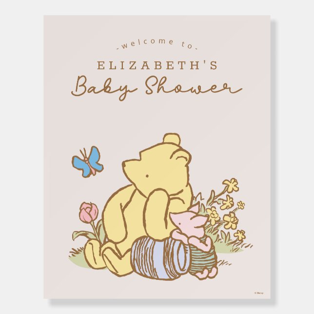 Classic Pooh | Baby Shower Welcome Sign (Front)