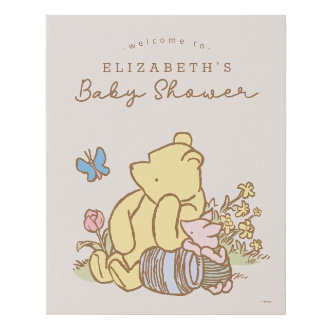 Classic Pooh | Baby Shower Welcome Sign (Front)