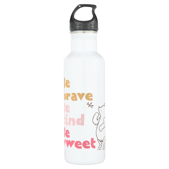 Classic Pooh | Be Brave, Be Kind, Be Sweet Stainless Steel Water Bottle (Front)